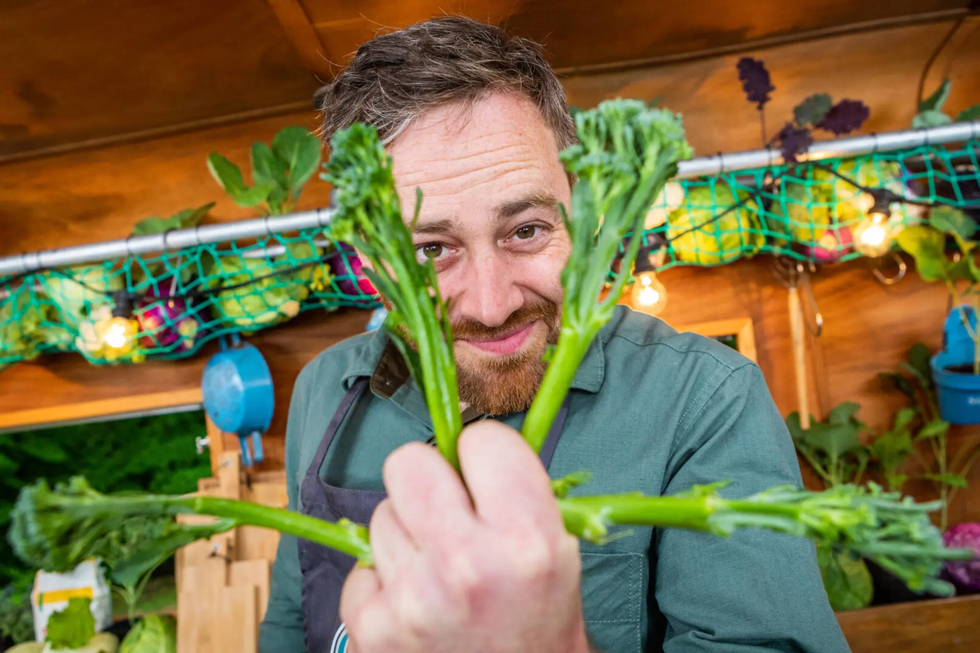 Asparges-broccoli, skære
