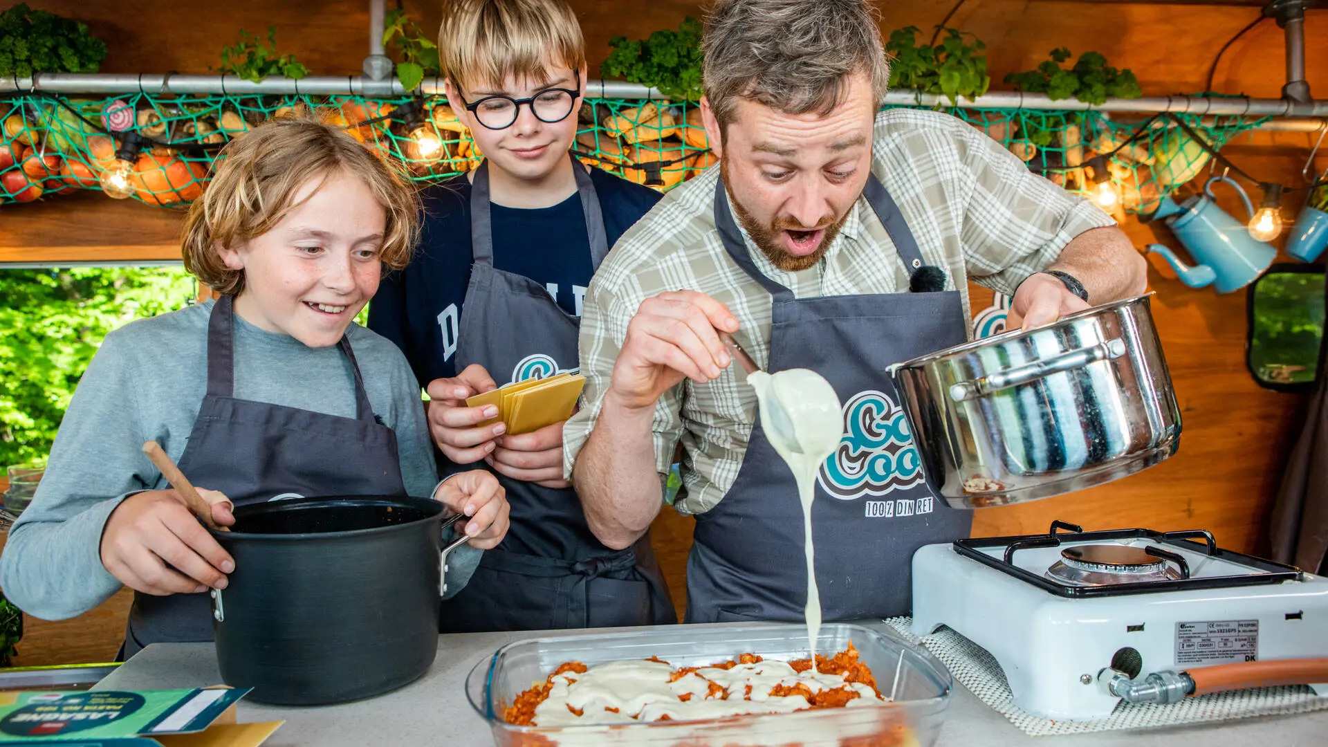 Lasagne med kylling og rodfrugter