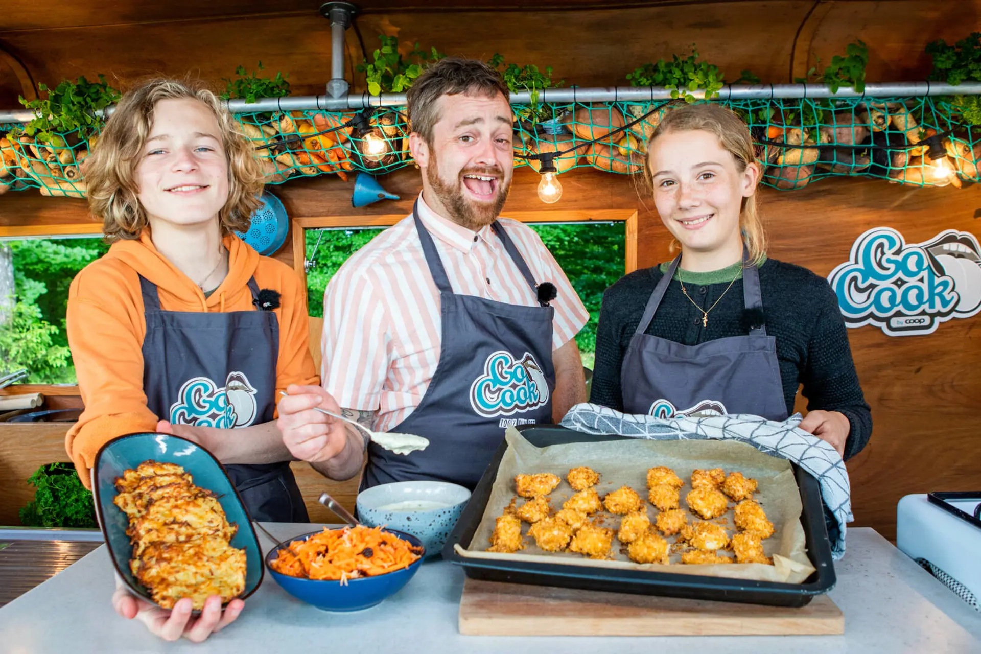 Røsti med kyllingenuggets med cornflakes