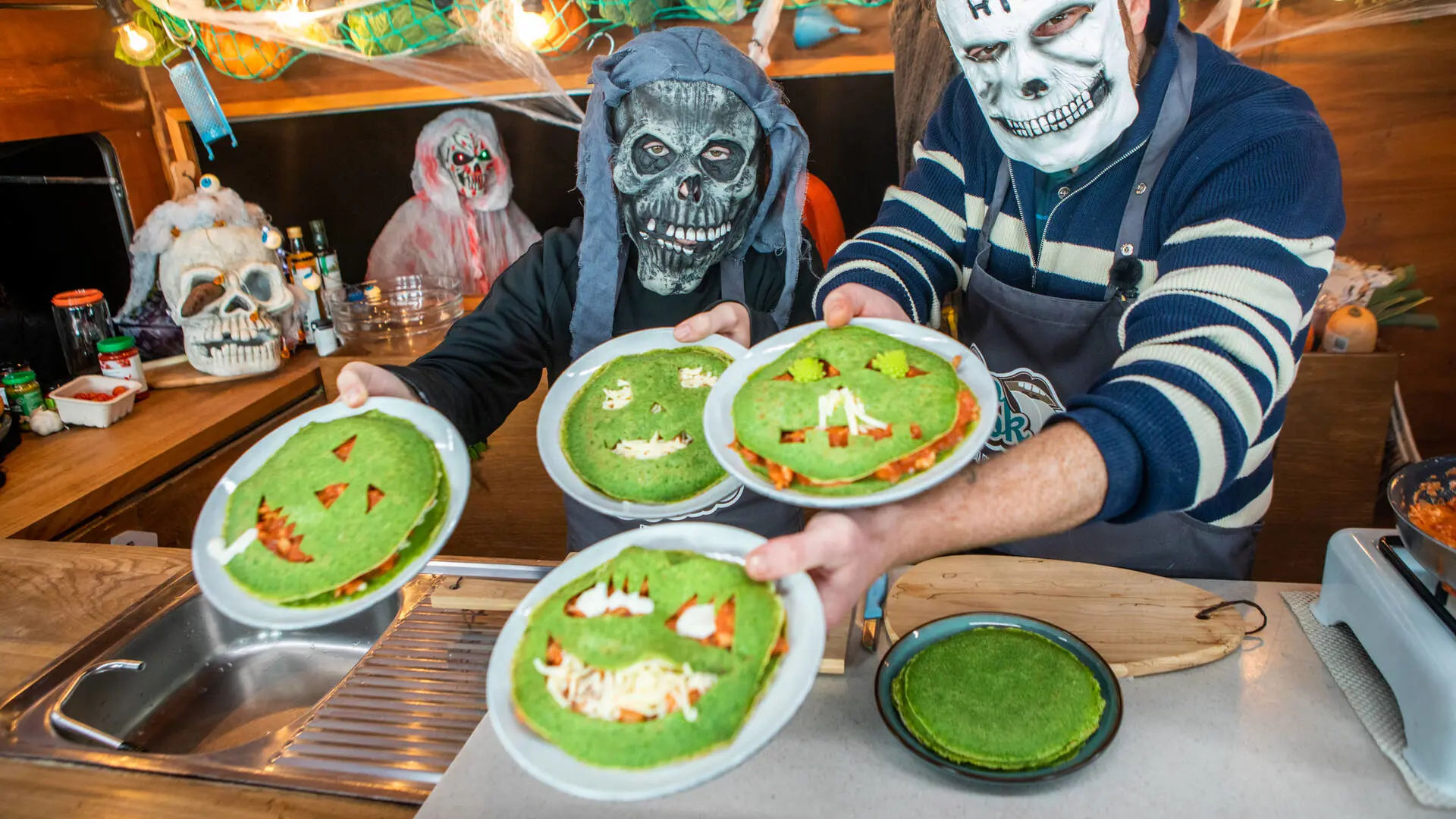 Halloween pandekager med fyld